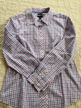 Talbots Pink and Blue Plaid Dress Shirt